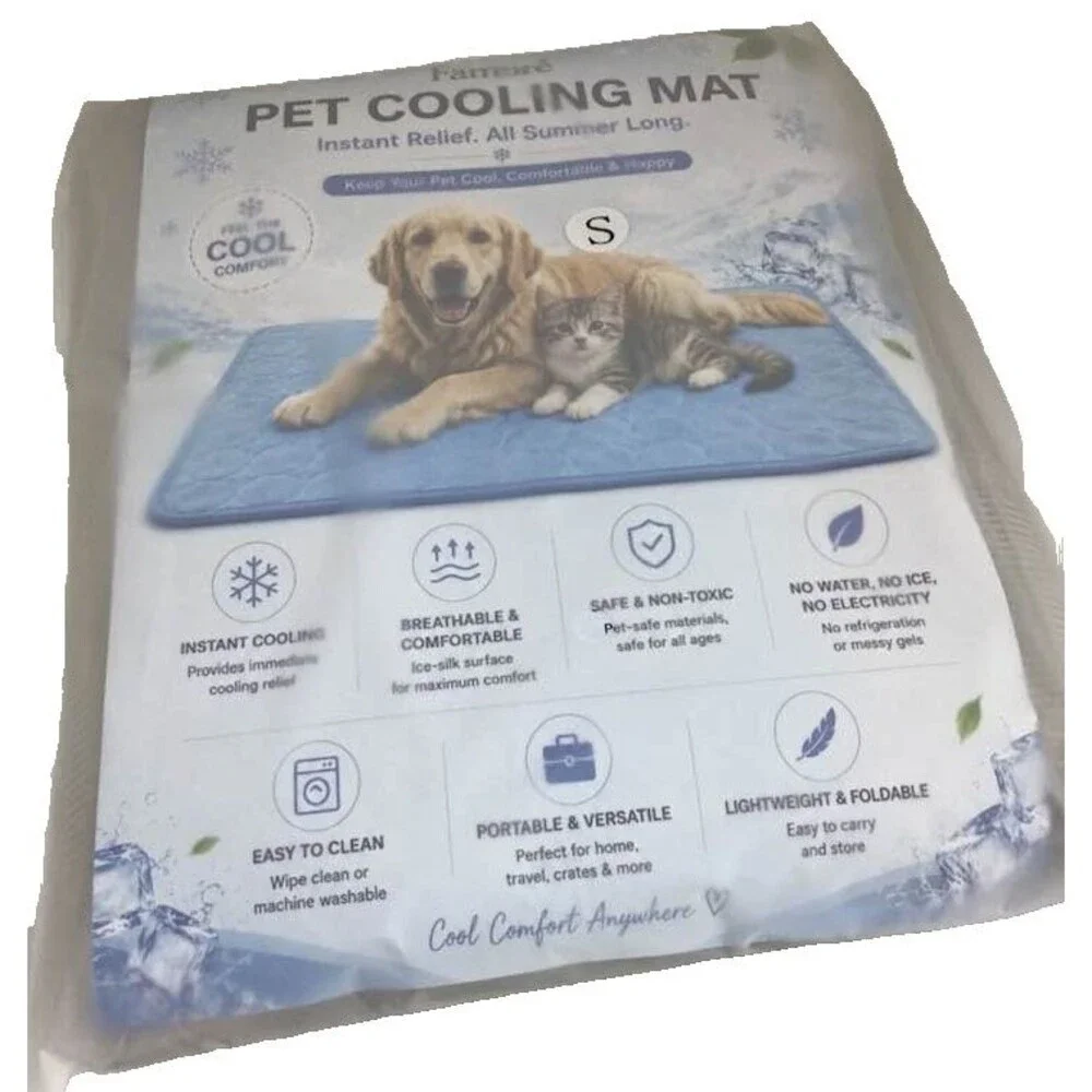 Famore Pet Cooling Mat Instant Relief Dog Cat Small Comfort Summer Ice Pad NEW